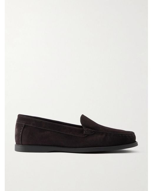 Saman Amel White City Suede Loafers for men