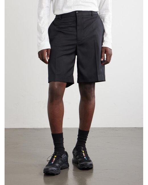 Moncler Blue Straight-Leg Gabardine Shorts for men