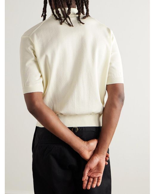 Kapital Blue Jacquard-Knit Polo Shirt for men