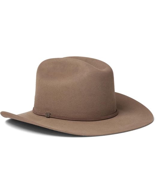 Kingsman Brown Stetson Tequila's Statesman Leather-trimmed Felt Hat for men