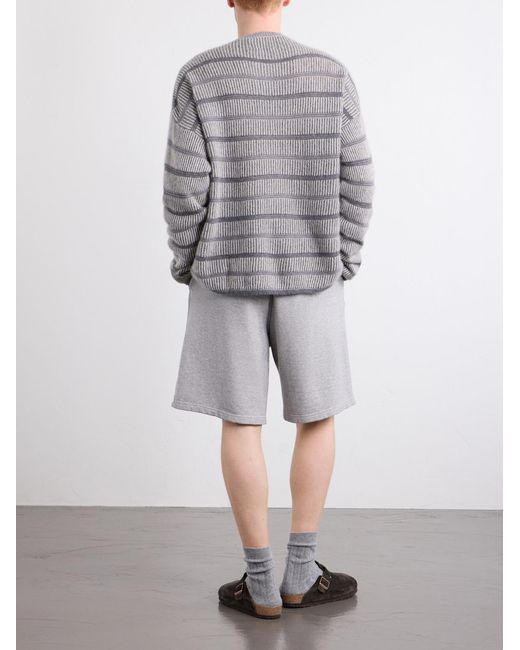 The Elder Statesman Gray Nimbus Striped Cashmere Sweater for men