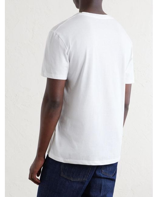 Valentino Garavani White Logo-Embroidered Cotton-Jersey T-Shirt for men