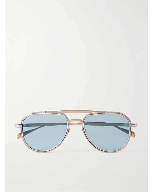 Jacques Marie Mage Blue Yellowstone Vi 755M Aviator-Style And-Tone Beta Titanium Sunglasses for men