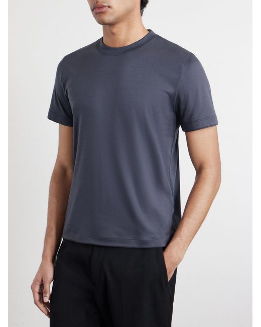 Eleventy Blue Cotton And Modal-blend Jersey T-shirt for men