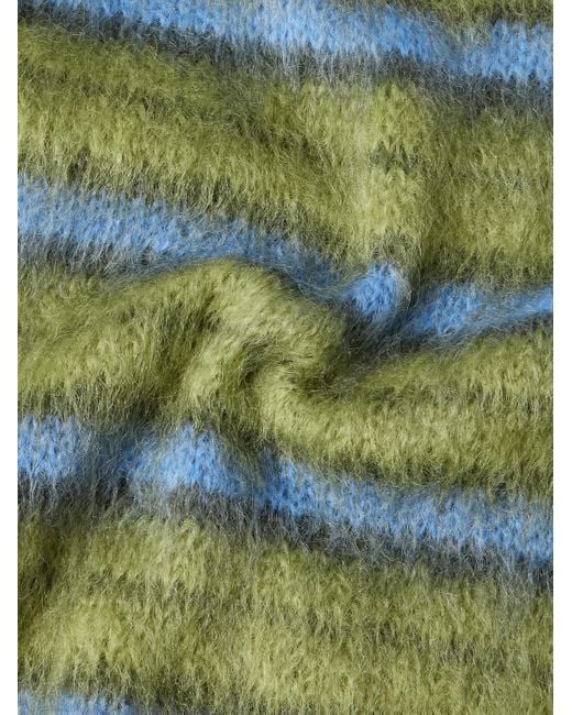 Marni Gestreifter Pullover aus einer Mohairmischung in Green für Herren