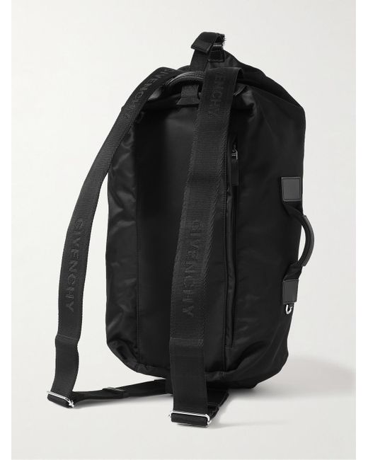 Givenchy Black G-zip Leather-trimmed Logo-print Shell Backpack for men