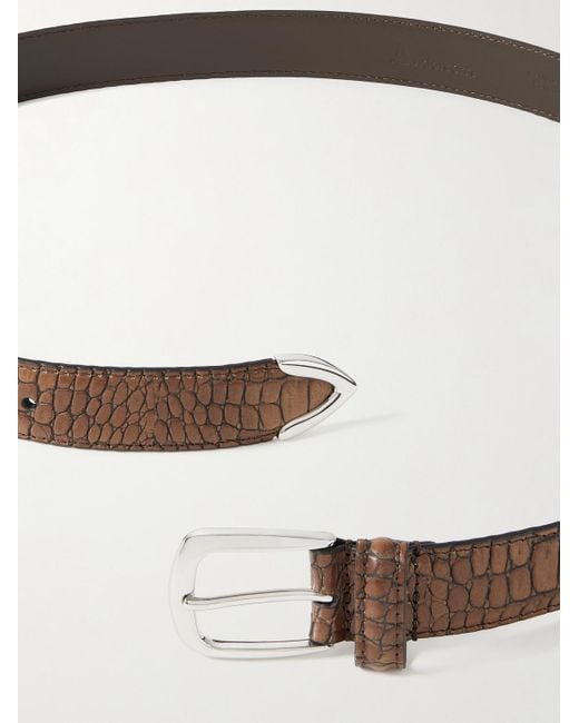 Andersons Gürtel aus Leder mit Krokodileffekt in Brown für Herren