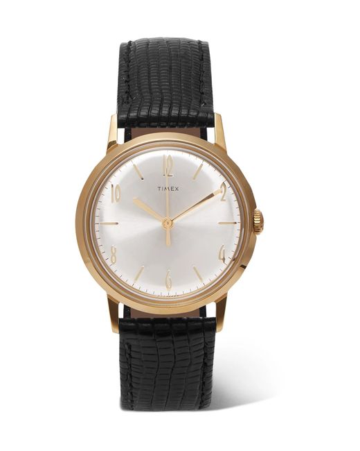 Timex black and gold watch best sale