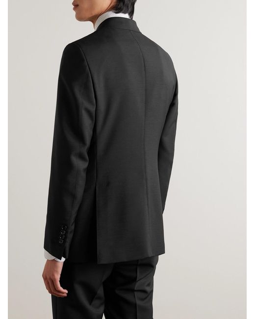 Tom Ford Black Shelton Slim-Fit Sharkskin Wool-Blend Suit Jacket for men