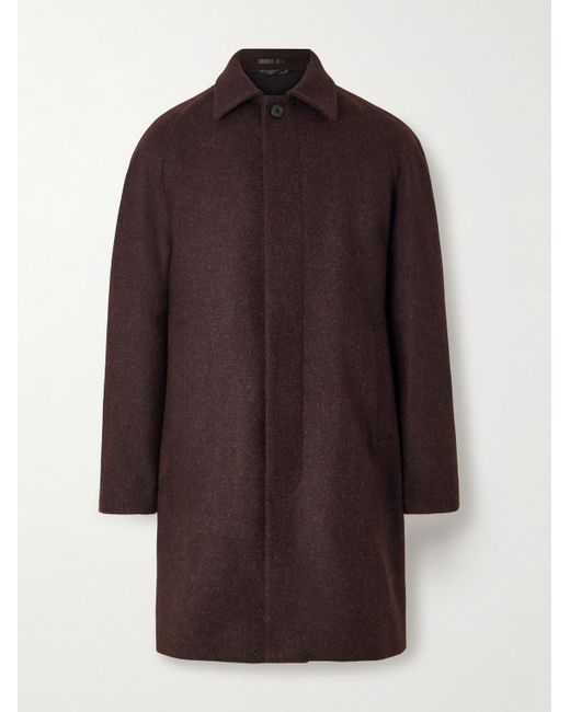 Sunspel Brown Harris Wool-tweed Car Coat for men