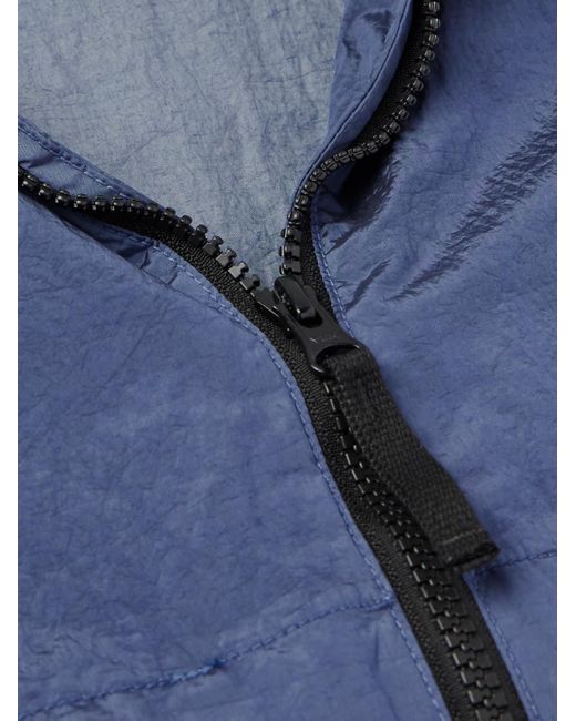 Stone Island Blue Logo-appliquéd Nylon Metal Hooded Jacket for men