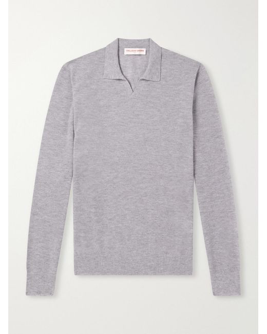 Orlebar Brown Gray Bresson Cashmere Polo Shirt for men