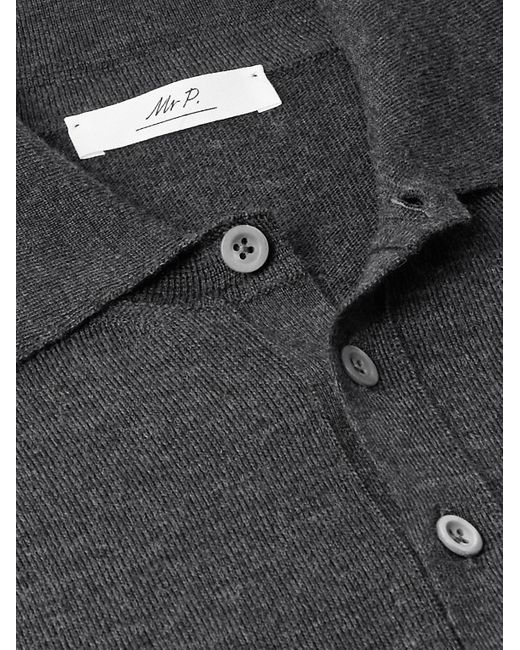 Mr P. Gray Merino Wool Polo Shirt for men