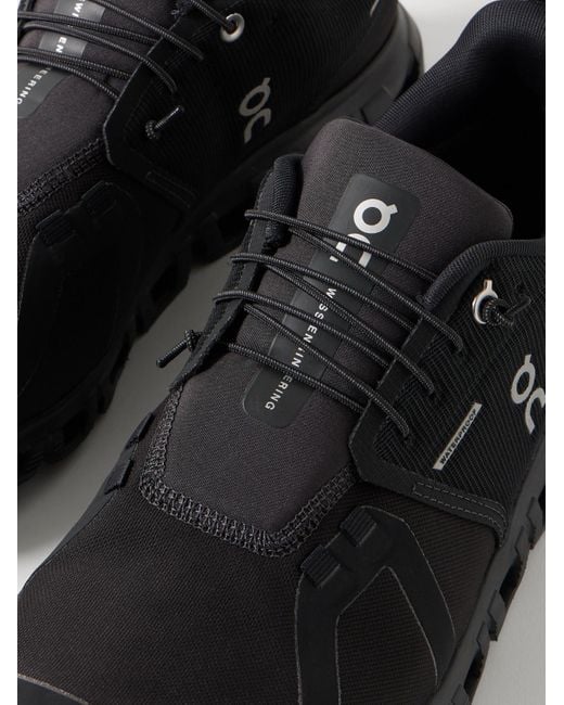 On Shoes Black Cloud 6 Wp Rubber-trimmed Stretch-knit Slip- Sneakers for men