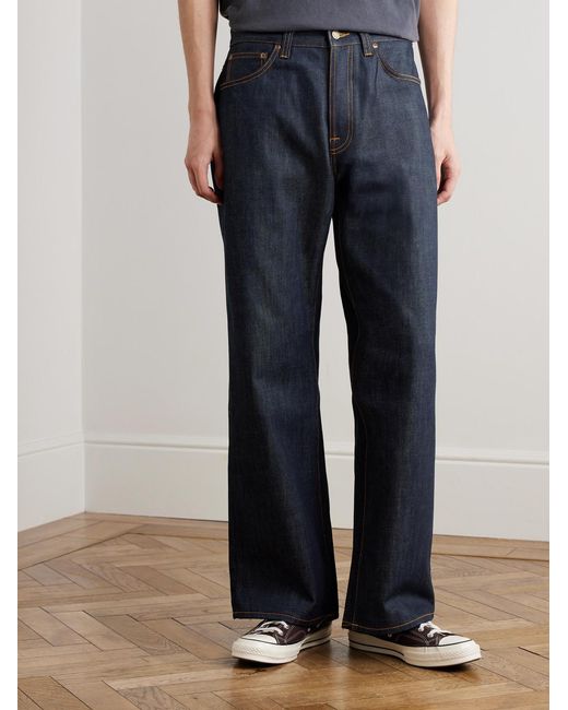 Nudie Jeans Blue Loud Larry Wide-Leg Organic Jeans for men