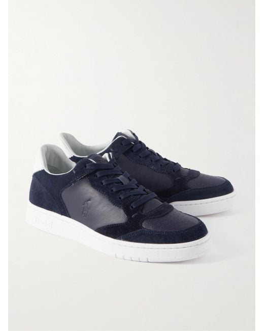 Polo Ralph Lauren Blue Suede And Leather Sneakers for men