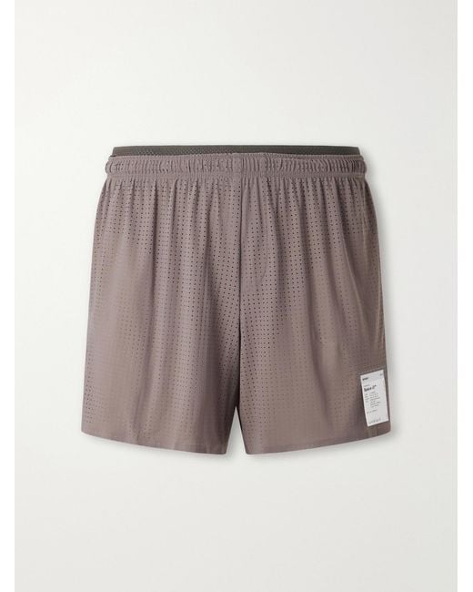 Satisfy Gray Straight-Leg Logo-AppliquÉD 5&Quot; Space‑O&Trade; Shorts for men