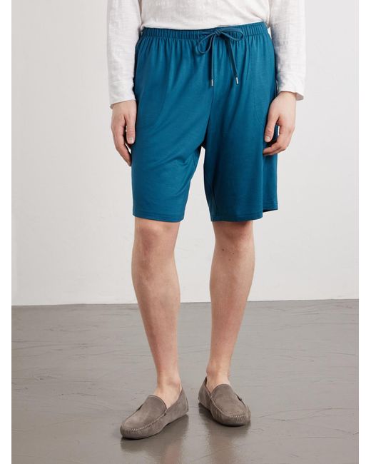 Derek Rose Blue Basel 24 Stretch-jersey Drawstring Shorts for men