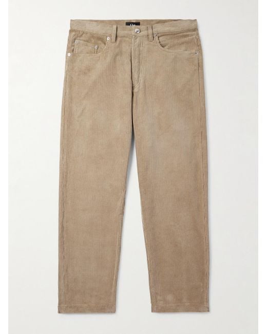 A.P.C. Natural Achille Cropped Straight-leg Cotton-corduroy Trousers for men