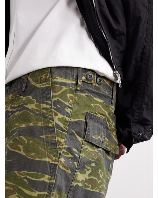 Orslow Green U.s. Army Fatigue Printed Straight-leg Rip-stop Cotton Trousers for men