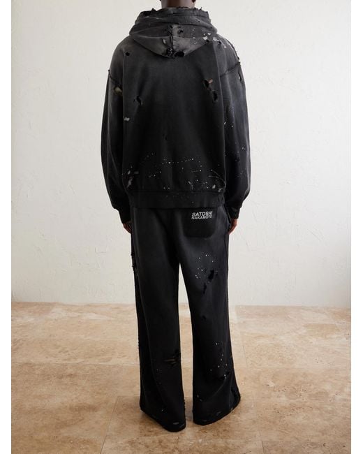 Satoshi Nakamoto Black Luke Logo-Printed Cotton-Fleece Zip-Up Hoodie for men