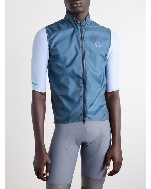 A Kind Of Guise Blue Basso Giro Alpino Logo-Print Shell Cycling Gilet for men