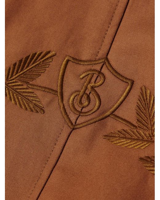 Burberry Brown Clapham Logo-Embroidered Cotton-Gabardine Coat for men