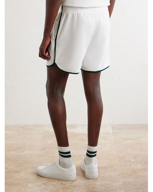 Polo Ralph Lauren White Wimbledon Embroidered Straight-Leg Cotton-Blend Shorts for men
