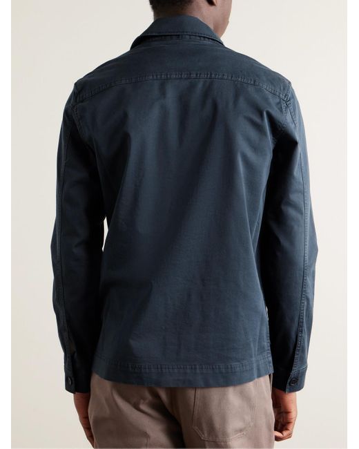 NN07 Blue Olav 1804 Organic Cotton And Tm Lyocell-blend Overshirt for men