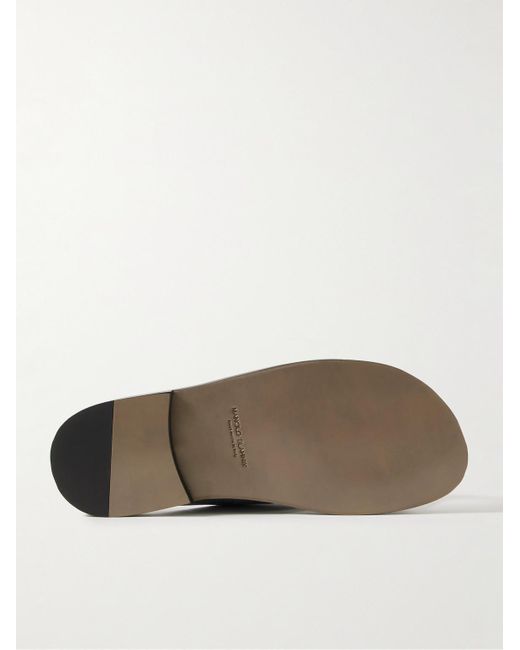 Manolo Blahnik Blue Otawi Leather-trimmed Denim Sandals for men