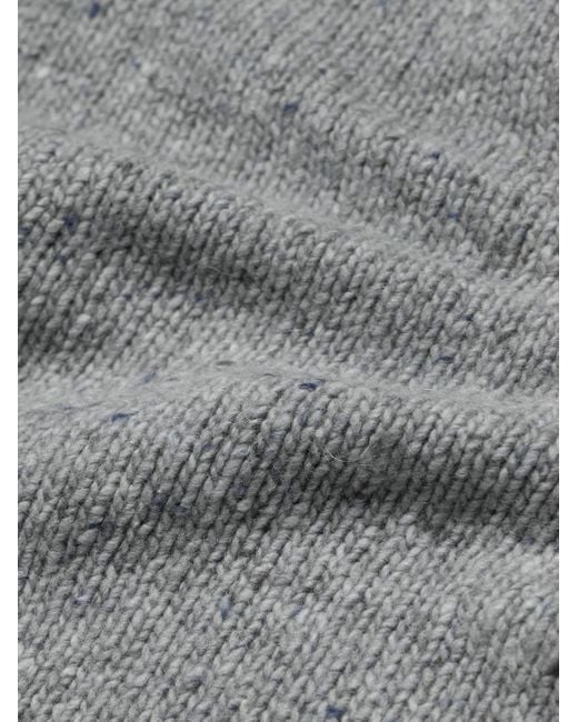 Hartford Gray Donegal Wool-Blend Rollneck Sweater for men