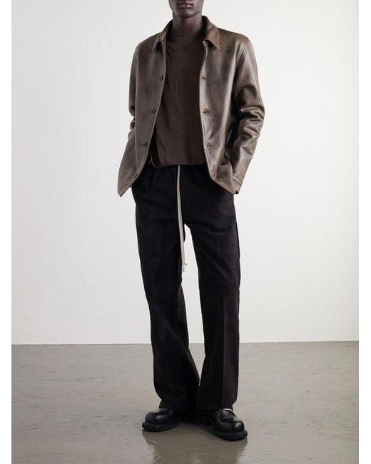 Rick Owens Gray Jumbo Wool And Silk-Blend Jersey T-Shirt for men