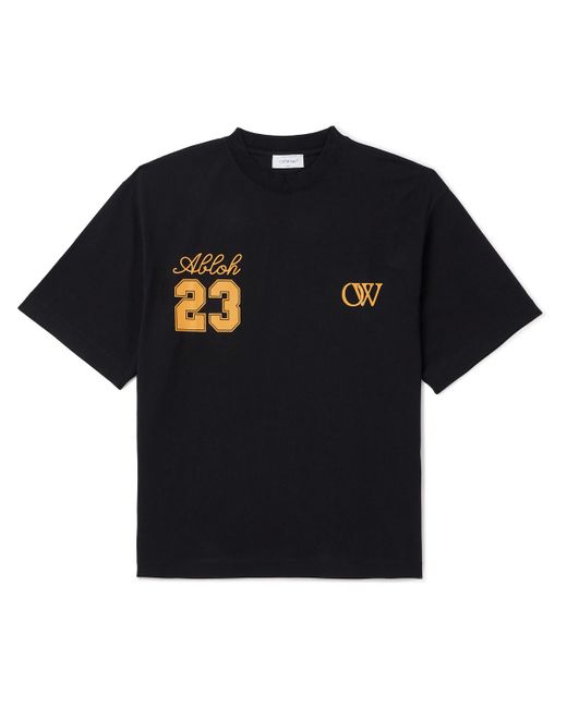 Off-White c/o Virgil Abloh Black Skate Logo-print Cotton-jersery T-shirt for men