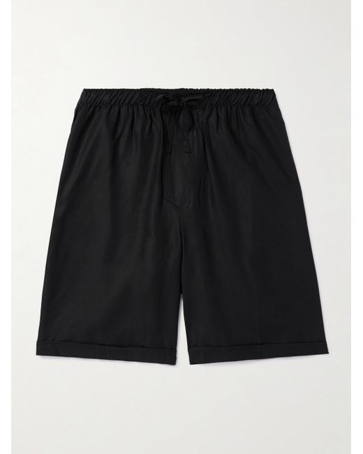 CDLP Black Straight-leg Lyocell Pyjama Shorts for men