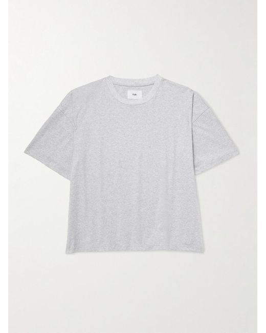 Folk White Oversized Cotton-Jersey T-Shirt for men