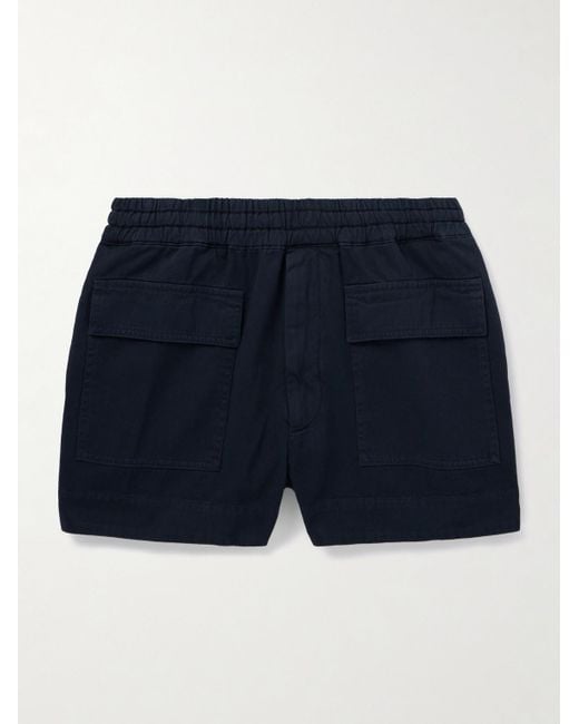 Dries Van Noten Blue Straight-Leg Cotton-Twill Cargo Shorts for men