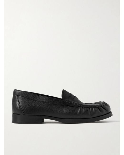 Ogee Full-Grain Leather Penny Loafers di VINNY'S in Black da Uomo