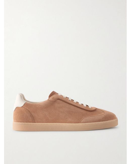 Brunello Cucinelli Brown Coda Di Rondine Suede Sneakers for men