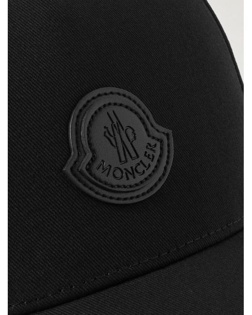 Moncler Black Logo-appliquéd Cotton-gabardine Baseball Cap for men