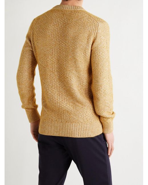 Loro Piana Multicolor Slim-Fit Cable-Knit Silk And Cashmere-Blend Sweater for men