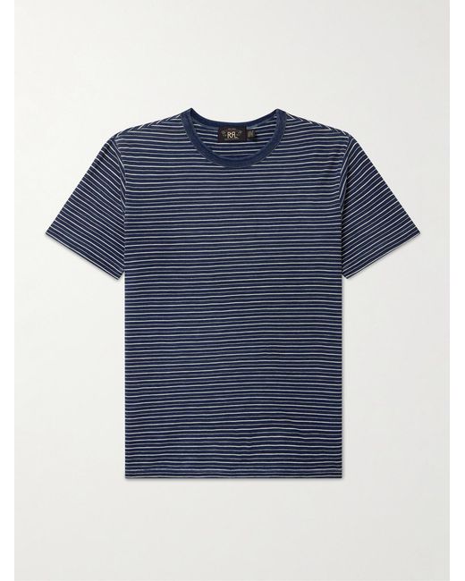 RRL Black Striped Cotton-Jersey T-Shirt for men