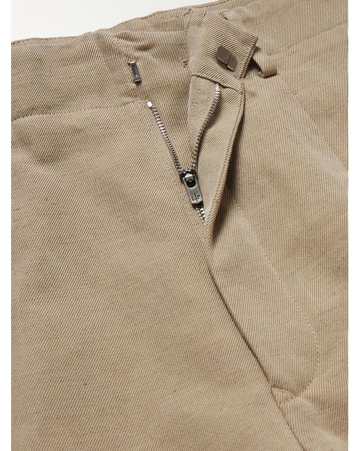 Loro Piana Joetsu weit geschnittene Shorts aus Twill aus einer Baumwoll-Leinenmischung mit Falten in Natural für Herren