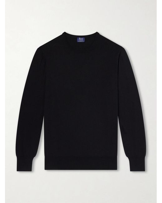 William Lockie Blue Merino Wool Sweater for men