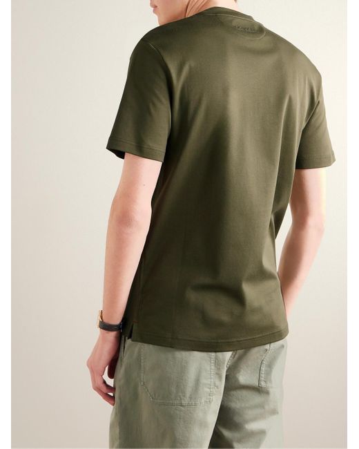 T-shirt in jersey di cotone di Loro Piana in Green da Uomo
