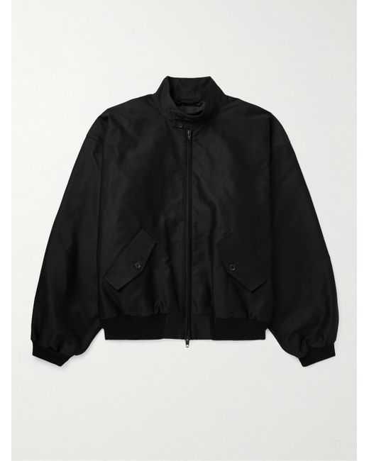 Balenciaga Oversized-Harrington-Jacke aus Baumwoll-Shell in Black für Herren