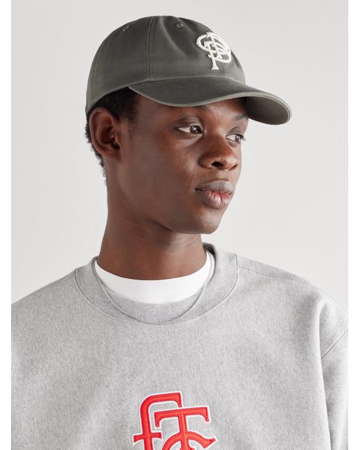 Pop Trading Co. Gray Logo-embroidered Cotton-twill Baseball Cap