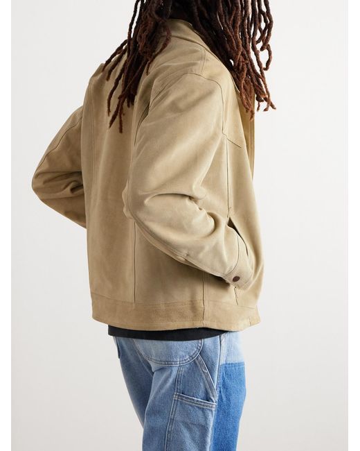 CHERRY LA Natural Suede Trucker Jacket for men