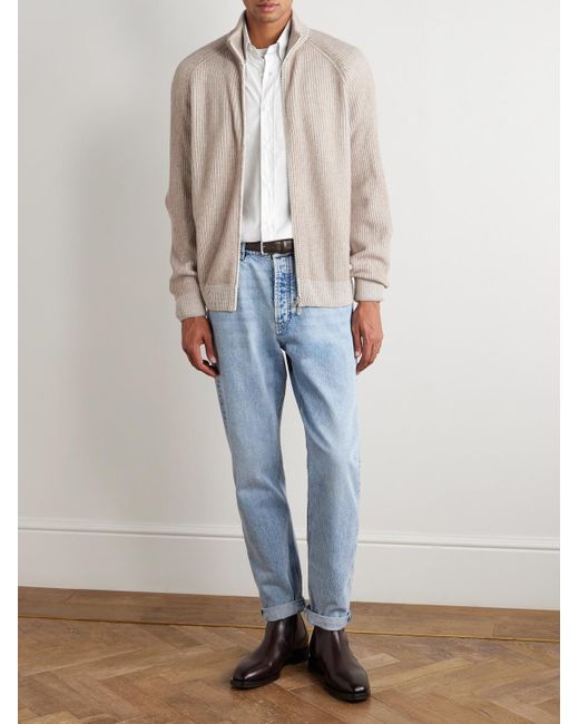 Camicia Slim-Fit di Brunello Cucinelli in White da Uomo