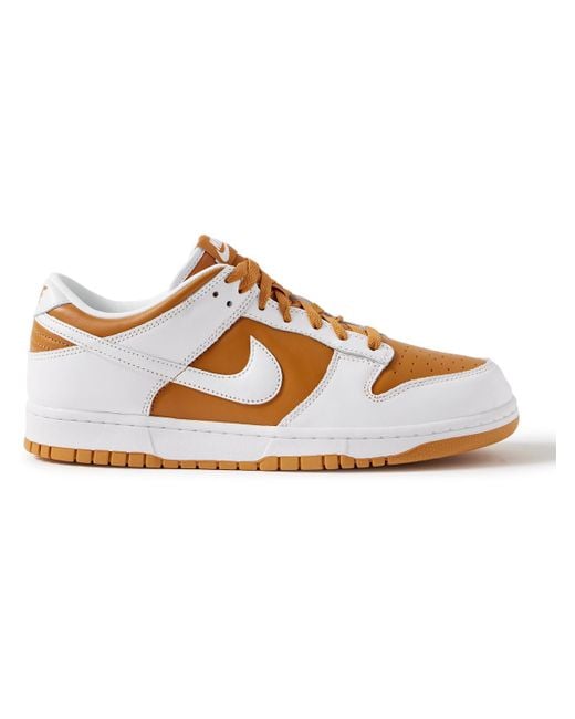 Nike Brown Dunk Low Qs Leather Sneakers for men
