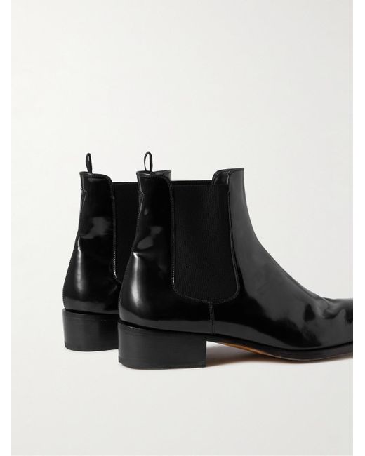 Tom Ford Black Alec Patent-leather Chelsea Boots for men